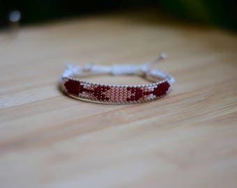 Shamballa Wrap bracelet Burgundy and pink