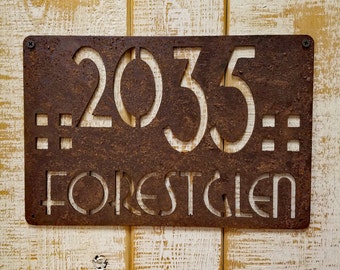 Rusted Address Sign