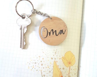 Oma Opa Mini Wood Keyring