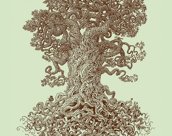 Gnarled Tree Art 8x10 Print, Tree Print, Tree Wall Art, Branches, Tree Art Print, Twisted Tree