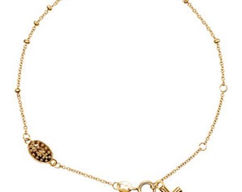 14K Yellow Gold Rosary Bracelet 6-8"