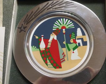 Vintage 1993 Wilton Pewter The Departure 1st Edition Christmas Magi PLATE 9" LE