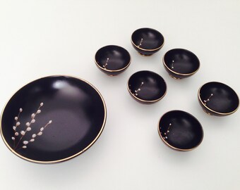 1960 's Dutch design Flora Gouda Holland vintage serving set of pottery