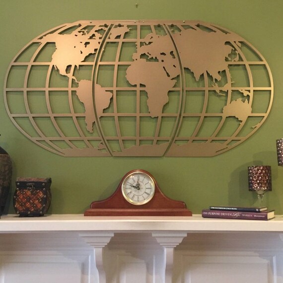 World Map Wall Art / Globe/ Metal Wall Art/Personalized in