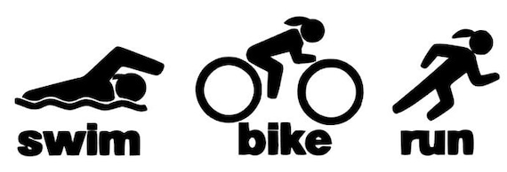 Extra Large Female Swim Bike Run Triathlon Athlete Car Decal