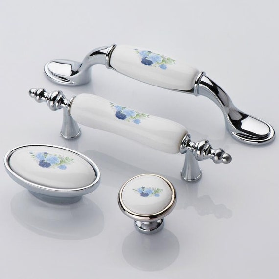 White Dresser Pull Ceramic Drawer Pulls Knobs Handles