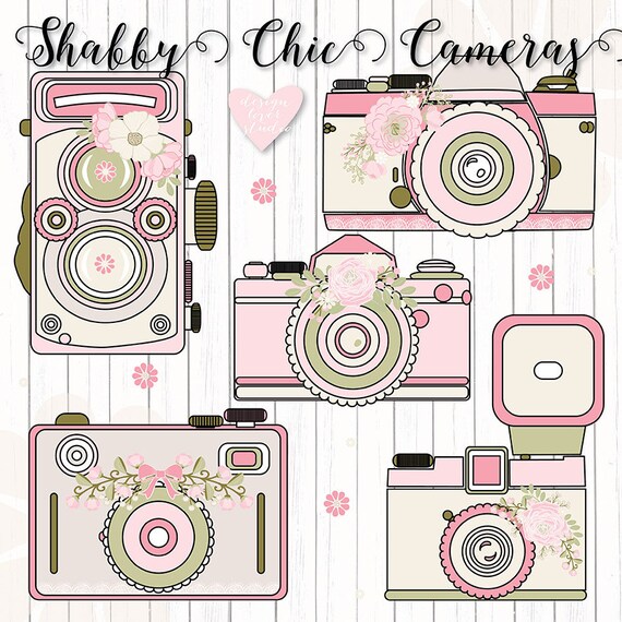Premium Camera flower Rustic cameras clipart shabby chic Premium Camera flower Rustic cameras clipart shabby chic