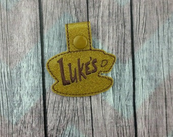 Coffee Cup Snap Tabs for Sports Bags and Luggage, Key Chains, Zipper Pulls, Luke's Diner, Gilmore inspired