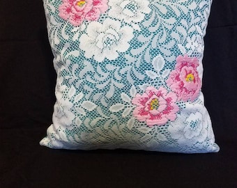 Embroidered Lace Decorative Pillow