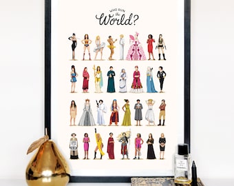 Qui courent le monde musique Poster, l’avenir est féminin impression, Queen B cadeau pour elle, Fun Pop Art Wall Art, impression d’Art féminisme