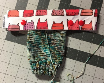 DPN case with three snaps -- fits 6" 7" or 8" DPNs -- PUSSYHAT themed