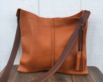 Leather crossbody, leather bag, crossbody leather bag, leather woman bag, leather handbag, leather bag BRI- Light BROWN!