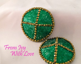 Burlesque Pasties - Green and Gold