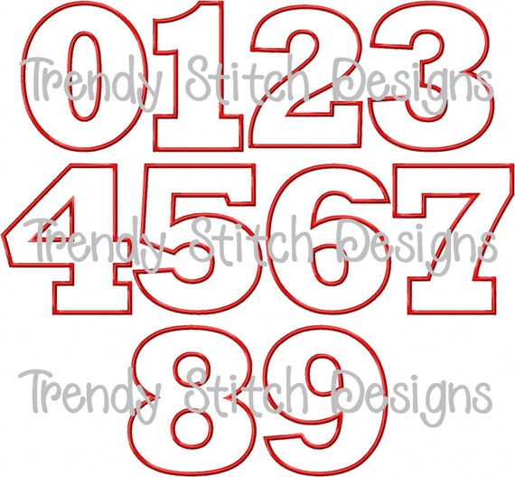 Birthday Numbers Applique Design Machine Embroidery Font BLOCK Birthday Numbers Applique Design Machine Embroidery Font BLOCK
