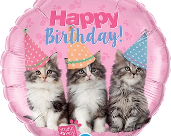 Kittem Happy Birthday balloon/ Cat's birthday/ Cat birthday party / kitty balloons / kitten balloon
