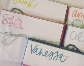 Handwritten Name Card - Handwritten Note Cards, Handwritten Name Stationery, Personalized Notecard Set, Personalized Stationery, bridesmaids