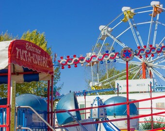 Tilt-A-Whirl and Ferris Wheel at the County Fair: Fine Art Photography