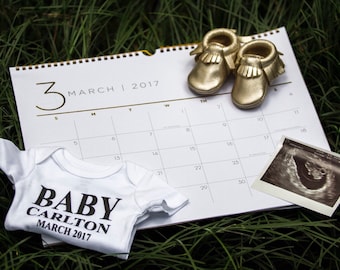 Custom Baby Announcement Onesie. Custom Baby Onesie. Personalized Onesie. Personalized Baby Onesie. Custom Onesie. Pregnancy Announcement.