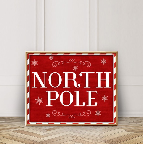North Pole Printable-North Pole Sign-Christmas North