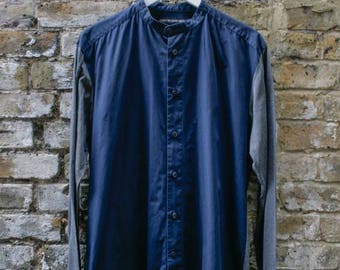 Issey Miyake Contrast Mao Collar Shirt Large