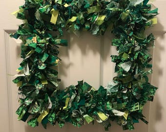 St. Patrick’s Day Square Rag Wreath
