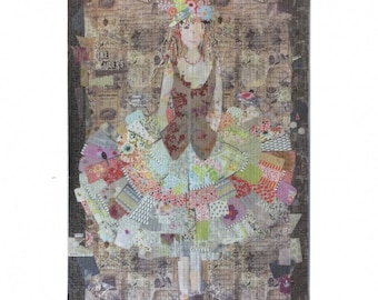 The Dress fabric collage by Laura Heine
