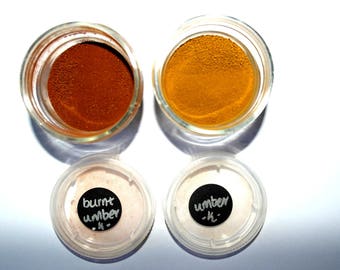 Umber and Burnt Umber pigments