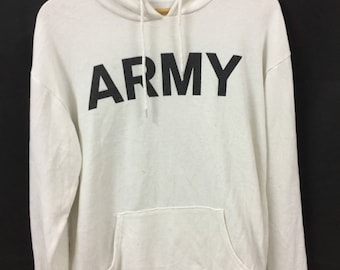 ARMY Hoodies Long Sleeve Medium Size With Big Spell Out Logo And Big Camouflage Number At Back
