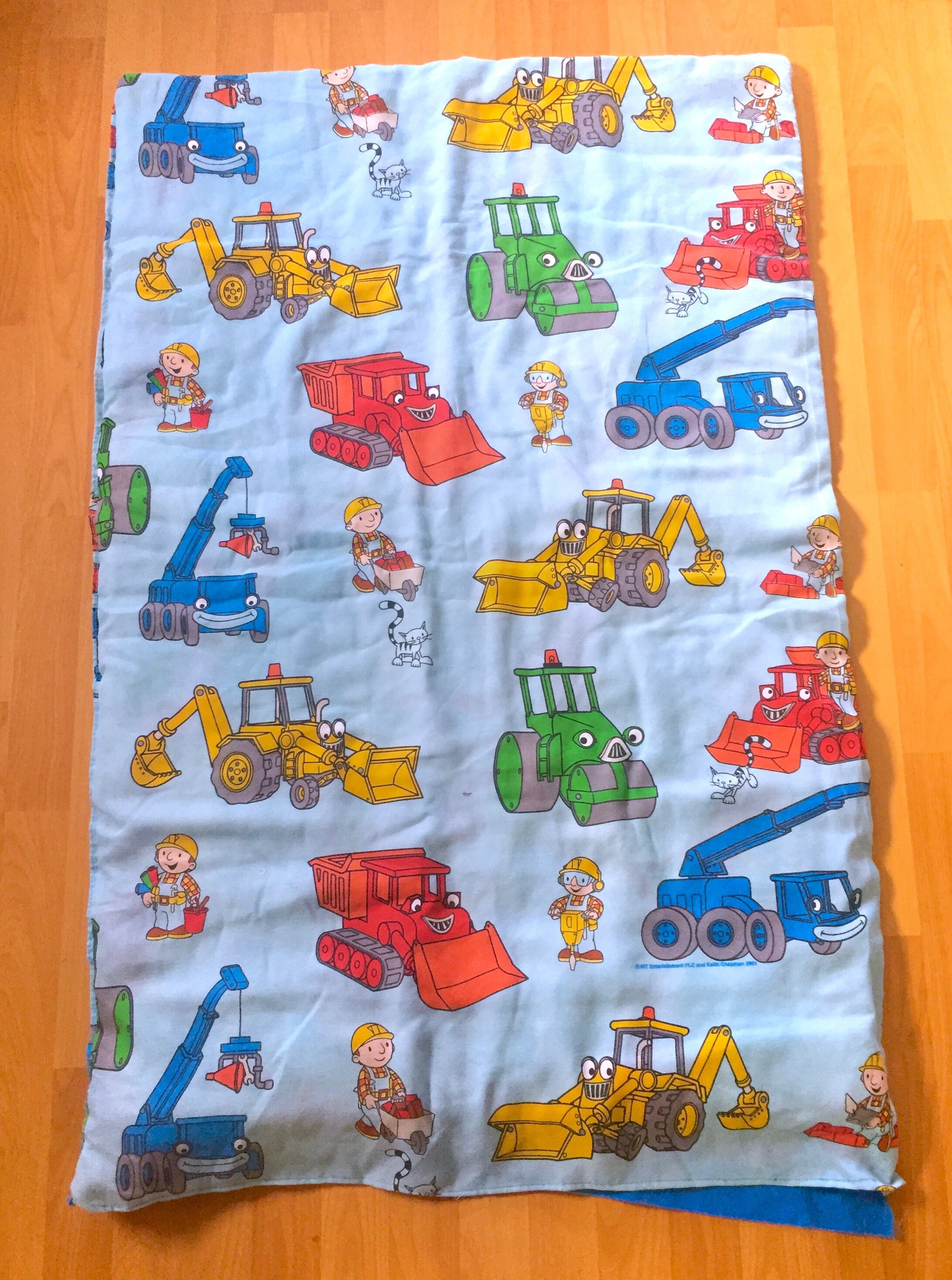 Vintage Bob The Builder Sleeping Bag or Crib Blanket Bedspread