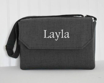 Personalized DSLR Padded Camera Bag in Black and Chevron with Lens Pockets Monogrammed Nikon Canon EOS or Digital