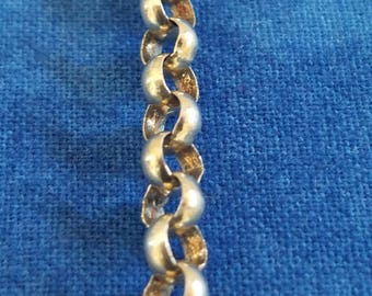 BR-008: Vintage Solid Silver Rolo Link with Lobster Claw Clasp 7.25" Sterling Bracelet 6.2g