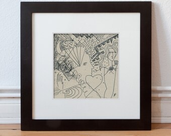 H. Barghorn 15/15 cm (5.9/5.9 inch) hand drawn
