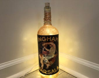 Art Nouveau Wine Label Lamp