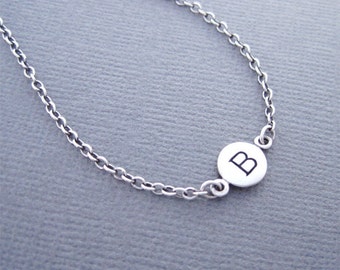 Letter B Bracelet, Initial B Bracelet, Initial Bracelet, Silver initial Bracelet, Charm Bracelet, Personalized Bracelet, B
