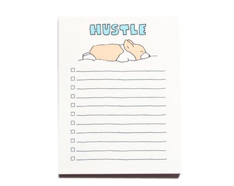 Hustle Notepad, Motivational Notepad, Check List, Dog Notepad, Checklist, To Do List, Back to School, Pet Lover, Pet Owner
