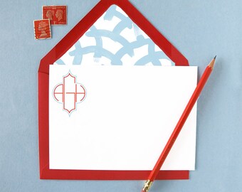 Medallion Monogram Stationery - set of 15