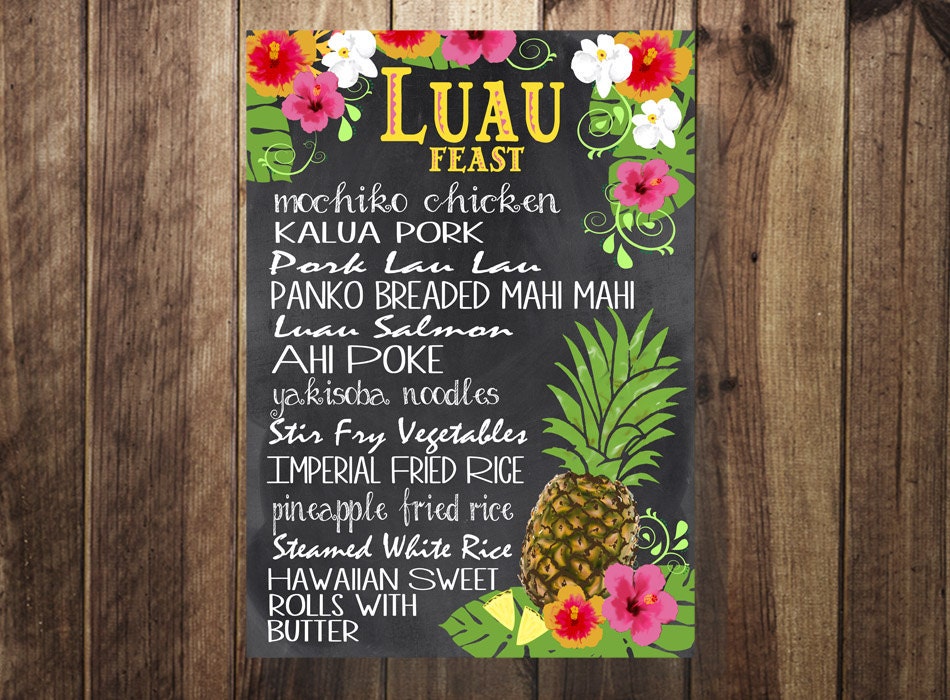 Hawaiian Menu Template - Sample Template Inspiration