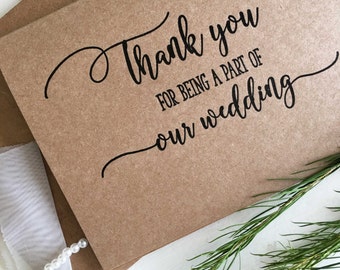 Wedding Party Thank You Card, Wedding Party Gifts, Wedding Party Favours, Bridal Party Thank You Cards, Bridal Party Gifts, Rustic Card