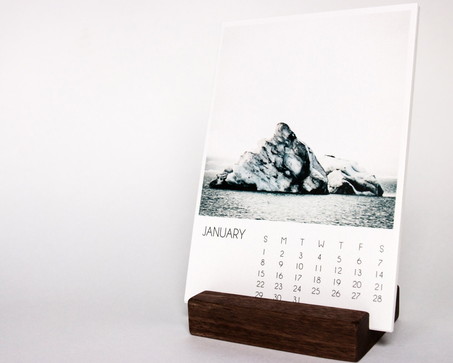 Print Stand Walnut Block Calendar Stand Wood Block