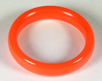 Vintage 1980s Orange Lucite Bangle Bracelet
