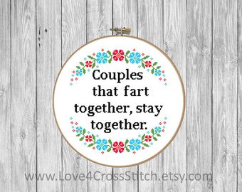 Anniversary Cross Stitch Pattern Funny, Subversive Cross Stitch Pattern Modern, Boyfriend Cross Stitch, Fart Cross Stitch Funny, Pattern PDF