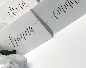 Wedding Name Cards | Gold Silver Black Rose Gold | Custom Place Cards | Calligraphy | Event Place Card | Weddings | Custom Wedding Decor