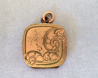 Vintage Rose Gold Filled Locket Fob
