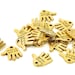 50 pcs Gold Hand Made Charms Tags - hand shape