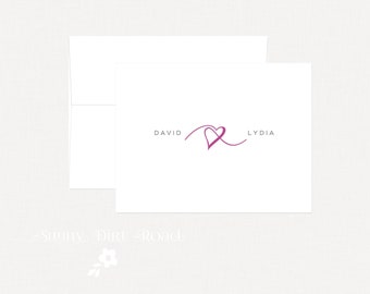 Personalized Wedding Thank You Cards - Set of 25