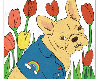 Get Well Card, Greeting Card, Dog, Dog card, Hand Illustration (Item NP35)