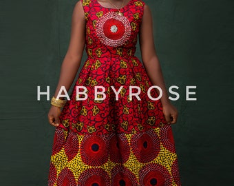 Nkem African midi dress, African wrap dress, African convertible dress, African dress, Ankara dress, African wax fabric, Skater dress