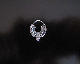 Silver Septum, Silver nose ring, Indian Nose Ring, Tribal Silver sterling Septum, Ethnic tribal silver septum, tribal septum ring