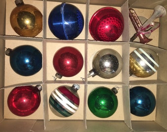 Vintage Glass Christmas Tree Ornaments