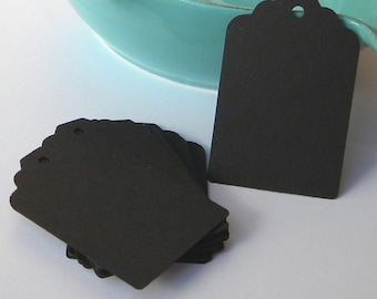500 black tags - black paper tags - gift tags - wedding favor tags - merchandise tags - jar tags - hang tags - craft supplies